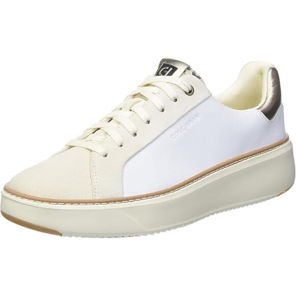 NWT Cole Haan Women's GrandPrø Topspin Sneaker ,White/Leo Print-Size 5.5 - Picture 1 of 6